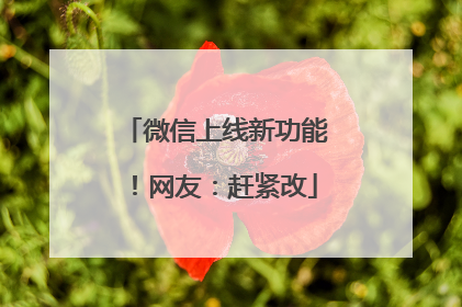 微信上线新功能！网友：赶紧改