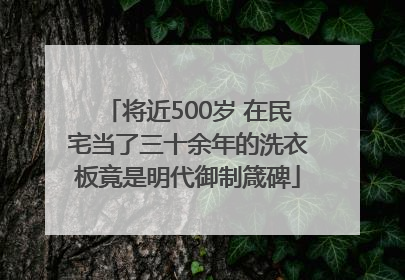 将近500岁 在民宅当了三十余年的洗衣板竟是明代御制箴碑