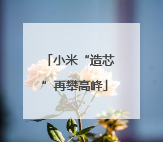 小米“造芯”再攀高峰