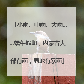 小雨、中雨、大雨……端午假期，内蒙古大部有雨，局地有暴雨