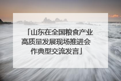 山东在全国粮食产业高质量发展现场推进会作典型交流发言