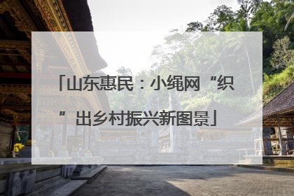 山东惠民：小绳网“织”出乡村振兴新图景