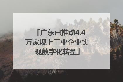 广东已推动4.4万家规上工业企业实现数字化转型