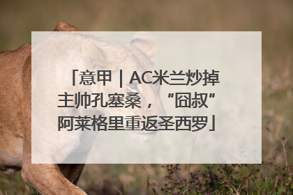 意甲｜AC米兰炒掉主帅孔塞桑，“囧叔”阿莱格里重返圣西罗