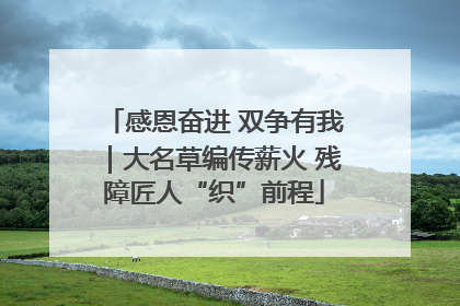 感恩奋进 双争有我｜大名草编传薪火 残障匠人“织”前程