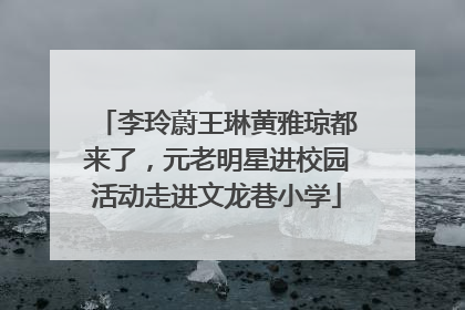 李玲蔚王琳黄雅琼都来了，元老明星进校园活动走进文龙巷小学
