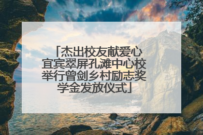 杰出校友献爱心 宜宾翠屏孔滩中心校举行曾剑乡村励志奖学金发放仪式