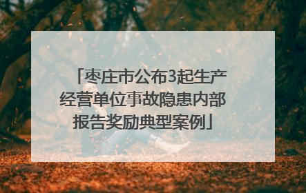 枣庄市公布3起生产经营单位事故隐患内部报告奖励典型案例