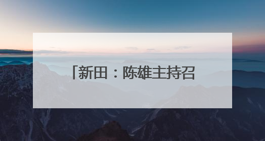 新田：陈雄主持召开2025年第15次县委常委会会议