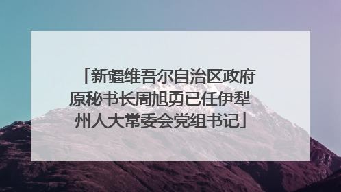 新疆维吾尔自治区政府原秘书长周旭勇已任伊犁州人大常委会党组书记