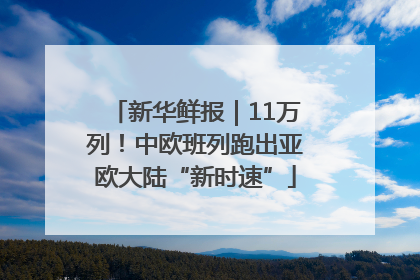 新华鲜报｜11万列！中欧班列跑出亚欧大陆“新时速”