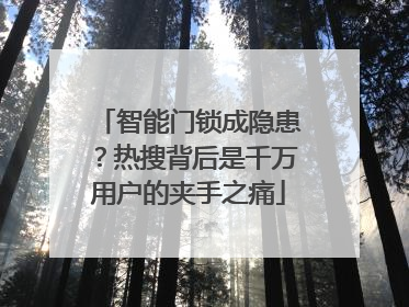 智能门锁成隐患？热搜背后是千万用户的夹手之痛
