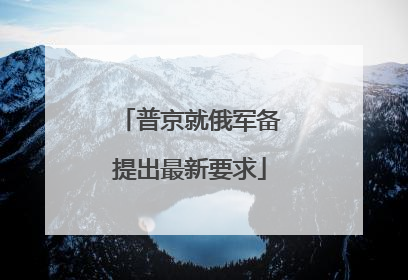 普京就俄军备提出最新要求