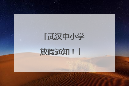 武汉中小学放假通知！