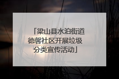 梁山县水泊街道德馨社区开展垃圾分类宣传活动