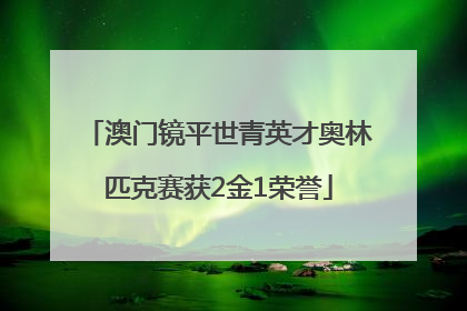 澳门镜平世青英才奥林匹克赛获2金1荣誉