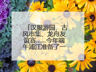 汉服游园、古风市集、龙舟友谊赛……今年端午浦江准备了一大波古风活动，亮点抢先知→