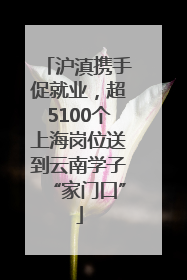 沪滇携手促就业，超5100个上海岗位送到云南学子“家门口”