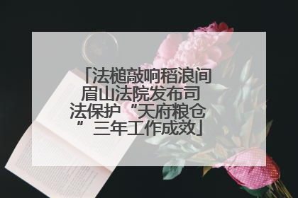 法槌敲响稻浪间 眉山法院发布司法保护“天府粮仓”三年工作成效