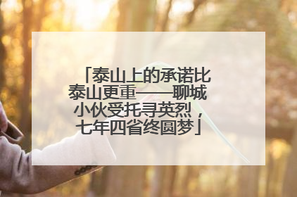 泰山上的承诺比泰山更重——聊城小伙受托寻英烈，七年四省终圆梦