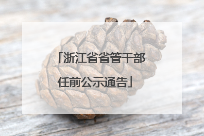 浙江省省管干部任前公示通告