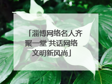 淄博网络名人齐聚一堂 共话网络文明新风尚