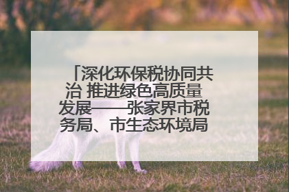 深化环保税协同共治 推进绿色高质量发展——张家界市税务局、市生态环境局签署合作备忘录