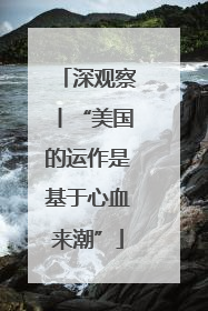 深观察丨“美国的运作是基于心血来潮”