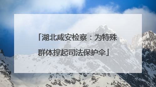 湖北咸安检察：为特殊群体撑起司法保护伞