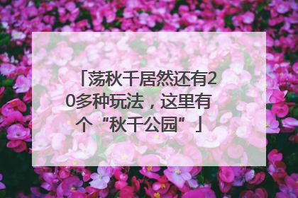 荡秋千居然还有20多种玩法，这里有个“秋千公园”