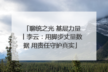 聊统之光 基层力量丨李云：用脚步丈量数据 用责任守护真实