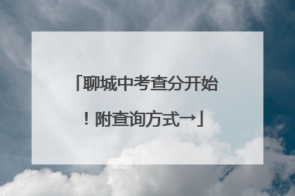 聊城中考查分开始！附查询方式→