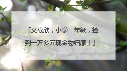 艾载欣，小学一年级，捡到一万多元现金物归原主