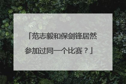 范志毅和保剑锋居然参加过同一个比赛？