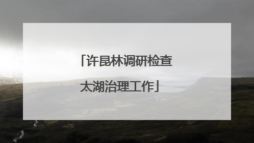 许昆林调研检查太湖治理工作