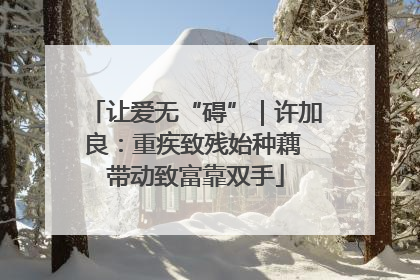 让爱无“碍”｜许加良：重疾致残始种藕 带动致富靠双手