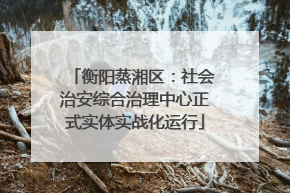 衡阳蒸湘区：社会治安综合治理中心正式实体实战化运行
