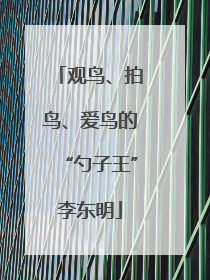 观鸟、拍鸟、爱鸟的“勺子王”李东明