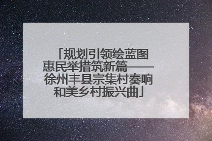 规划引领绘蓝图 惠民举措筑新篇——徐州丰县宗集村奏响和美乡村振兴曲