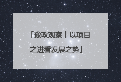 豫政观察丨以项目之进看发展之势