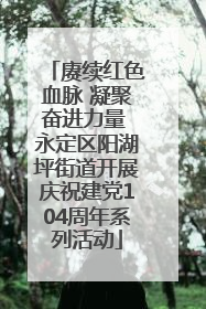 赓续红色血脉 凝聚奋进力量 永定区阳湖坪街道开展庆祝建党104周年系列活动