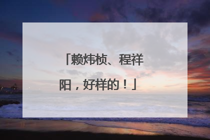 赖炜桢、程祥阳，好样的！