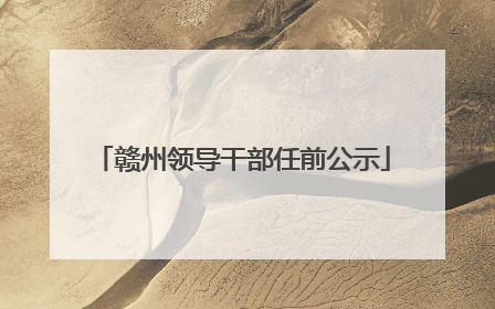 赣州领导干部任前公示