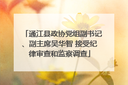 通江县政协党组副书记、副主席吴华智 接受纪律审查和监察调查