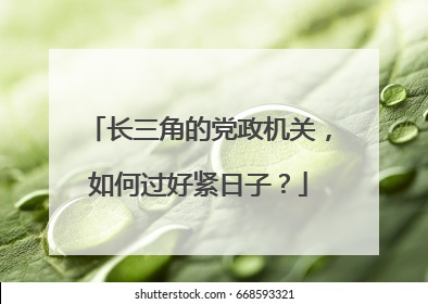 长三角的党政机关，如何过好紧日子？