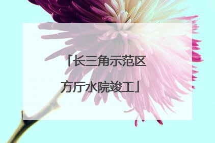长三角示范区方厅水院竣工
