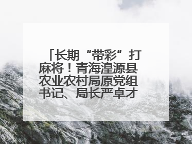 长期“带彩”打麻将！青海湟源县农业农村局原党组书记、局长严卓才被“双开”