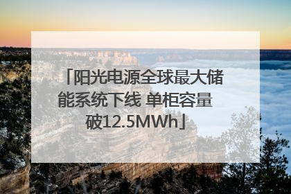 阳光电源全球最大储能系统下线 单柜容量破12.5MWh