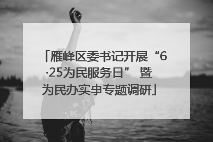 雁峰区委书记开展“6·25为民服务日” 暨为民办实事专题调研