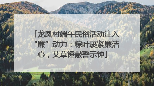 龙凤村端午民俗活动注入“廉”动力：粽叶裹紧廉洁心，艾草锤敲警示钟